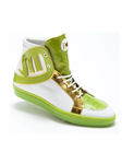 Lime/White Mojito Nappa & Croco Sneaker | Mauri Men's Sneakers | Sam's Tailoring Fine Men's Shoes