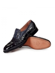 Black/Charcoal Gray Insignia Alligator & Ostrich Loafer | Mauri Men's Loafers | Sam's Tailoring Fine Men's Clothing
