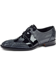 Charcoal Gray Baby Crocodile Wingtip Dress Shoe | Mauri Dress Shoes | Sam's Tailoring Fine Men's Shoes