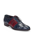 Blue/Ruby Red Giardini Alligator Men's Oxford | Mauri Dress Shoes | Sam's Tailoring Fine Men's Shoes
