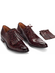 Burgundy Bligny Alligator Tasseled Laces Oxford | Mauri Dress Shoes | Sam's Tailoring Fine Men's Shoes