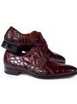 Ruby Red Palladio Alligator Men's Derby Shoe | Mauri Dress Shoes | Sam's Tailoring Fine Men's Shoes