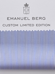 Dark Blue & White Two Ply Limited Edition Custom Shirt | Emanuel Berg Custom Shirts | Sam's Tailoring Fine Men's Clothing