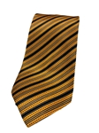 Yellow And Black Stripe Silk Extra Long Tie | Italo Ferretti Extra Long Ties | Sam's Tailoring Fine Men's Clothing