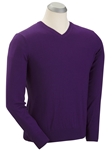 Purple Solid Merino Wool Men's V-Neck Sweater | Bobby Jones Sweater Collection | Sams Tailoring Fine Men's Clothing