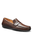 Brown Tumbled Full Grain Leather Black Sole Shoe | Samuel Hubbard Shoes | Sam's Tailoring Fine Men Clothing
