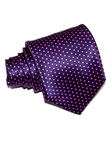 Purple Blue With Fuchsia Polka Dots Sartorial Silk Tie | Italo Ferretti Ties Collection | Sam's Tailoring Fine Men's Clothing