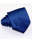 Polished Blue Extra thin Stripes Regimental Silk Tie | Italo Ferretti Ties Collection | Sam's Tailoring Fine Men's Clothing