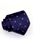 Navy Blue With Floral Pattern Sartorial Woven Silk Tie | Italo Ferretti Ties Collection | Sam's Tailoring Fine Men's Clothing