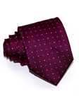 Burgundy With Micro Polka Dots Tailored Silk Tie | Italo Ferretti Ties Collection | Sam's Tailoring Fine Men's Clothing