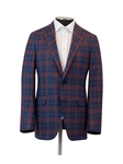 Blue/Burgundy Plaid Weightless Men's Jacket | Hickey Freeman Sport Coat | Sam's Tailoring Fine Men Clothing