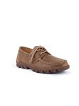 Mocha Grain Leather Casual Lace-Up Loafer | Ferrini USA Men's Shoes | Sam's Tailoring Fine Men Clothing