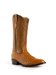 Cognac Full Quill Ostrich Leather Colt Boot | Ferrini Men Boots | Sam's Tailoring Fine Men Clothing