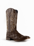 Chocolate Patch Ostrich Leather Pinto Boot | Ferrini Men Boots | Sam's Tailoring Fine Men Clothing