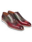 Bordeaux & Green Wingtip Casual Oxford Shoe | Paul Parkman Causal Shoes | Sam's Tailoring Fine Men Clothing