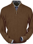 Khaki Heater Baby Alpaca Hal-Zip Sweater | Peru Unlimited Half Zip Sweaters | Sam's Tailoring Fine Men's Clothing