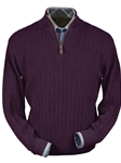 Eggplant Heater Baby Alpaca Hal-Zip Sweater | Peru Unlimited Half Zip Sweaters | Sam's Tailoring Fine Men's Clothing