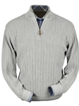 Light Grey Heater Baby Alpaca Hal-Zip Sweater | Peru Unlimited Half Zip Sweaters | Sam's Tailoring Fine Men's Clothing