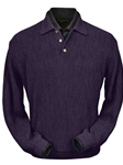 Plum Heather Baby Alpaca Classic Fit Polo | Peru Unlimited Polo Shirt | Sam's Tailoring Fine Men's Clothing