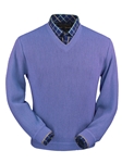 Lilac Heather Baby Alpaca V-Neck Sweater | Peru Unlimited V-Neck Sweaters | Sam's Tailoring Fine Men's Clothing