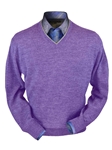 Lilac Heather Premium Royal Alpaca V-Neck Sweater | Peru Unlimited V-Neck Sweaters | Sam's Tailoring Fine Men's Clothing