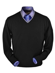 Black Premium Royal Alpaca V-Neck Sweater | Peru Unlimited V-Neck Sweaters | Sam's Tailoring Fine Men's Clothing
