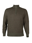 Hunter Green & Chocolate Heather Royal Alpaca Sweater | Peru Unlimited Half-Zip Mock | Sam's Tailoring Fine Men's Clothing