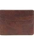 Brown Italian Glazed Milled Calfskin Leather ID/Card Case | Torino Leather Wallets | Sam's Tailoring Fine Men's Clothing