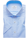 Light Blue Solid Byron Men's Short Sleeve Shirt | Emanuel Berg Short Sleeve Shirts | Sam's Tailoring Fine Men's Shirts