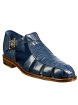 Antique Blue Jean Genuine Caiman Crocodile & Italian Calf Sandal | Belvedere Causal Shoes Collection | Sam's Tailoring Fine Men's Clothing