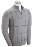 Charcoal Heather Windowpane Quarter-Zip Sweater | Bobby Jones Sweaters Collection | Sam's Tailoring Fine Men Clothing