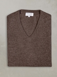 Brown Tribeca V-Neck Cashmere Men's Sweater | Lorenzo Uomo Sweaters Collection | Sam's Tailoring Fine Men Clothing