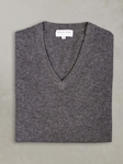 Charcoal Tribeca V-Neck Cashmere Men's Sweater | Lorenzo Uomo Sweaters Collection | Sam's Tailoring Fine Men Clothing