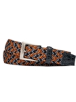 Tangerine Croc Tabs & Brushed Nickel Buckle Stretch Belt | W.Kleinberg Belts Collection | Sam's Tailoring Fine Men's Clothing