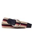 Khaki Croc Tabs & Oring Buckle Linen Stretch Belt | W.Kleinberg Belts Collection | Sam's Tailoring Fine Men's Clothing