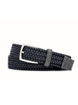 Slate Croc Tabs & Silver Buckle Leather Stretch Belt | W.Kleinberg Belts Collection | Sam's Tailoring Fine Men's Clothing