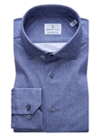 Ink Blue Melange Modern 4Flex Stretch Knit Shirt  | Emanuel Berg Shirts Collection | Sam's Tailoring Fine Men's Clothing