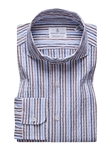 Multicolor Striped Summer Textured Crinkle Hybrid Shirt | Emanuel Berg Shirts Collection | Sam's Tailoring Fine Men's Clothing