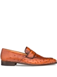 Brandy Lisbon Full Exotic Ostrich Loafer | Mezlan Men's Business Shoes | Sam's Tailoring Fine Men's Clothing