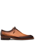 Cognac Patina Asymmetrical Plain Toe Oxford | Mezlan Men's Business Shoes | Sam's Tailoring Fine Men's Clothing