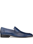 Navy Calfskin Penny Men's Classic Loafer | Mezlan Men's Business Shoes | Sam's Tailoring Fine Men's Clothing