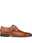 Cognac Calfskin Cap Toe Monk Strap Shoe | Mezlan Men's Business Shoes | Sam's Tailoring Fine Men's Clothing
