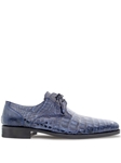 Blue Anderson Crocodile Lace Up Men's Exotic Shoe | Mezlan Men's Metro Shoes | Sam's Tailoring Fine Men's Clothing
