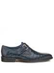 Blue Magnus Crocodile Exotic Single Monk Strap Shoe | Mezlan Men's Metro Shoes | Sam's Tailoring Fine Men's Clothing