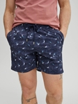 Blue Large Leaf Print Swim Short | Stone Rose Shorts Collection | Sam's Tailoring Fine Men Clothing