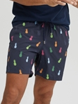 Navy Multicolor Pineapple Print Swim Short | Stone Rose Shorts Collection | Sams Tailoring Fine Men Clothing
