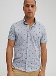 Navy Palm Trees T-Series DryTouch Short Sleeve Shirt | Stone Rose Short Sleeve Shirts | Sams Tailoring Fine Men Clothing
