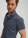Navy Multicolor Dot T-Series DryTouch Short Sleeve Shirt | Stone Rose Short Sleeve Shirts | Sams Tailoring Fine Men Clothing
