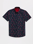 Navy Watermelon Print Poplin Short Sleeve Shirt | Stone Rose Short Sleeve Shirts | Sams Tailoring Fine Men Clothing