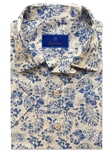 Navy Tropical Print Camp Short Sleeve Shirt | David Donahue Short Sleeve Shirts Collection | Sam's Tailoring Fine Men's Clothing